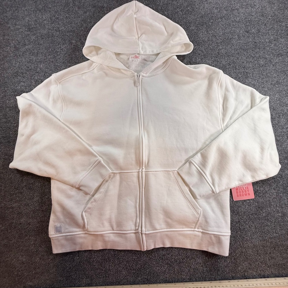 Millie Bobby Brown Florence by Mills Bon Voyage Zip Hoodie White Size L NWT